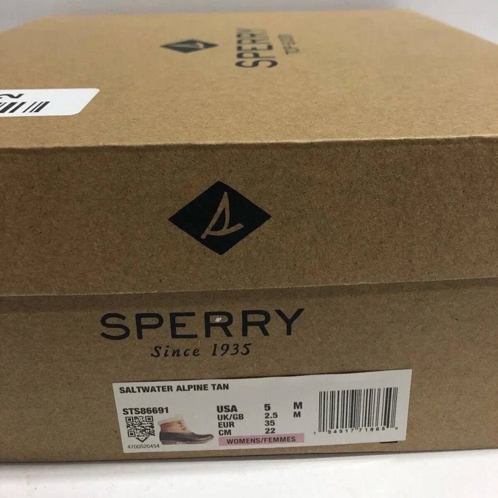 Sperry Women’s Saltwater, Brown Zip Boots, Size 5 M